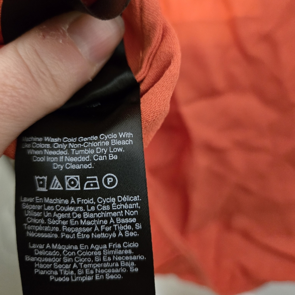 Donna Karan Vibrant Orange Button-Down Shirt - Picture 5 of 5